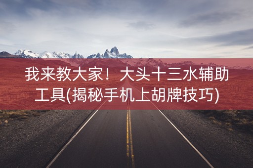 我来教大家！大头十三水辅助工具(揭秘手机上胡牌技巧)
