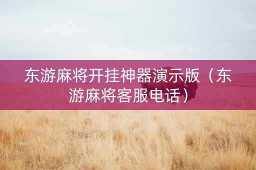 东游麻将开挂神器演示版（东游麻将客服电话）