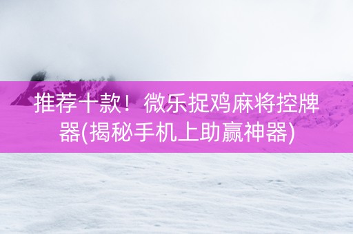 推荐十款！微乐捉鸡麻将控牌器(揭秘手机上助赢神器)