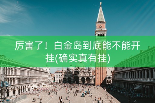 厉害了！白金岛到底能不能开挂(确实真有挂)