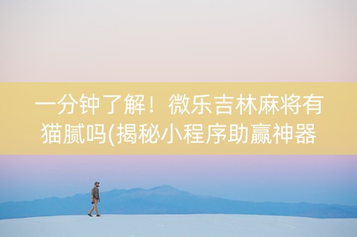一分钟了解！微乐吉林麻将有猫腻吗(揭秘小程序助赢神器)
