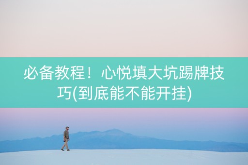 必备教程！心悦填大坑踢牌技巧(到底能不能开挂)
