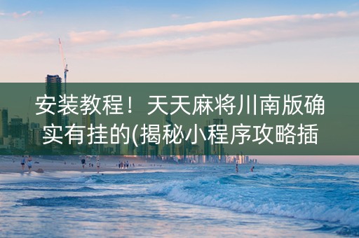安装教程！天天麻将川南版确实有挂的(揭秘小程序攻略插件)