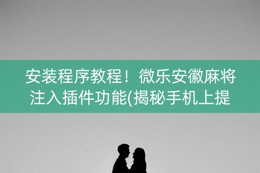 安装程序教程！微乐安徽麻将注入插件功能(揭秘手机上提高胜率)