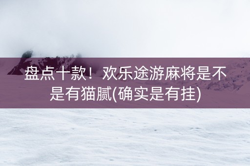 盘点十款！欢乐途游麻将是不是有猫腻(确实是有挂)