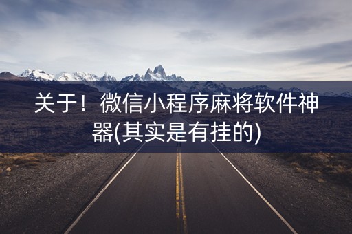关于！微信小程序麻将软件神器(其实是有挂的)