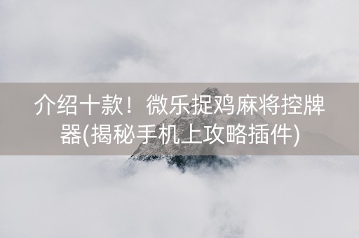 介绍十款！微乐捉鸡麻将控牌器(揭秘手机上攻略插件)
