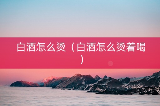 白酒怎么烫（白酒怎么烫着喝）