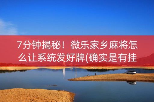 7分钟揭秘！微乐家乡麻将怎么让系统发好牌(确实是有挂)