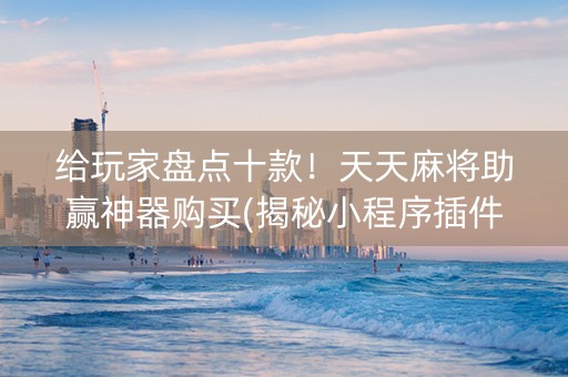 给玩家盘点十款！天天麻将助赢神器购买(揭秘小程序插件下载)