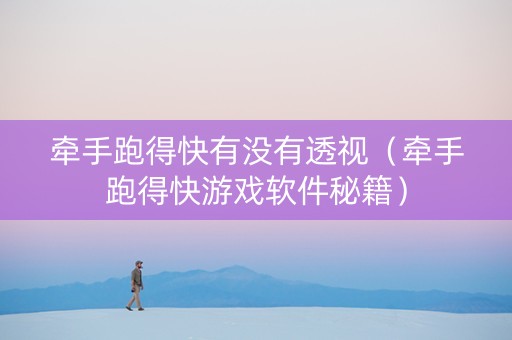 牵手跑得快有没有透视（牵手跑得快游戏软件秘籍）