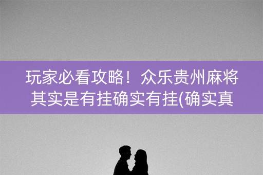 玩家必看攻略！众乐贵州麻将其实是有挂确实有挂(确实真有挂)