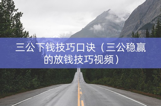 三公下钱技巧口诀（三公稳赢的放钱技巧视频）