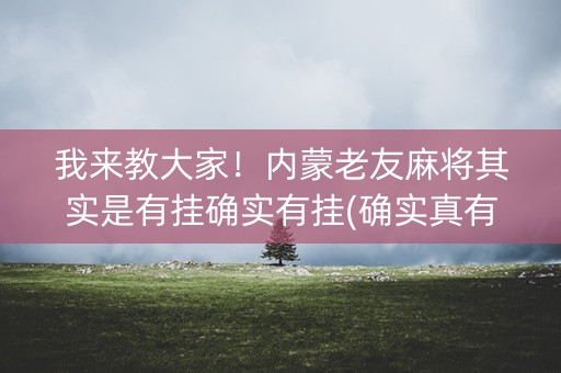 我来教大家！内蒙老友麻将其实是有挂确实有挂(确实真有挂)