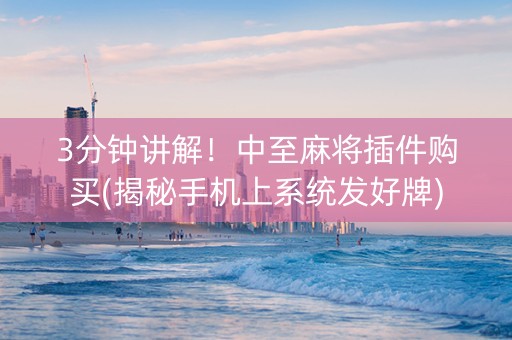3分钟讲解！中至麻将插件购买(揭秘手机上系统发好牌)