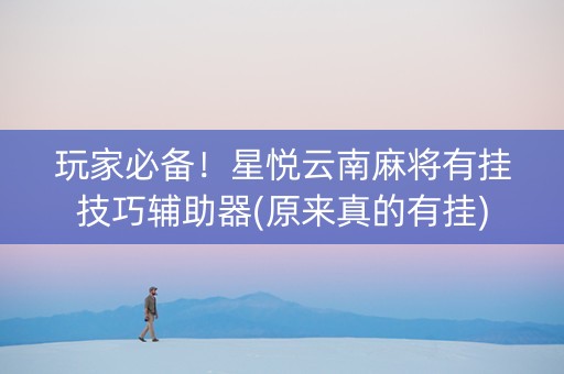 玩家必备！星悦云南麻将有挂技巧辅助器(原来真的有挂)