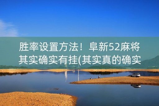 胜率设置方法！阜新52麻将其实确实有挂(其实真的确实有挂)