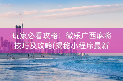 玩家必看攻略！微乐广西麻将技巧及攻略(揭秘小程序最新神器下载)