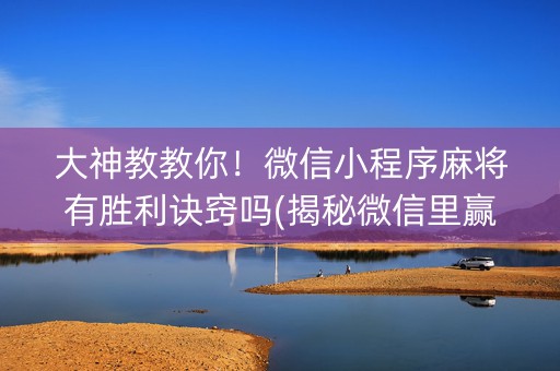 大神教教你！微信小程序麻将有胜利诀窍吗(揭秘微信里赢的诀窍)