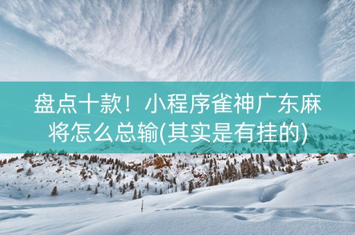 盘点十款！小程序雀神广东麻将怎么总输(其实是有挂的)