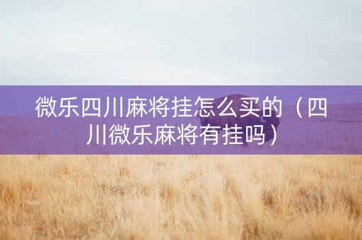 微乐四川麻将挂怎么买的（四川微乐麻将有挂吗）