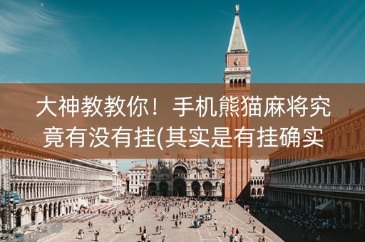 大神教教你！手机熊猫麻将究竟有没有挂(其实是有挂确实有挂)