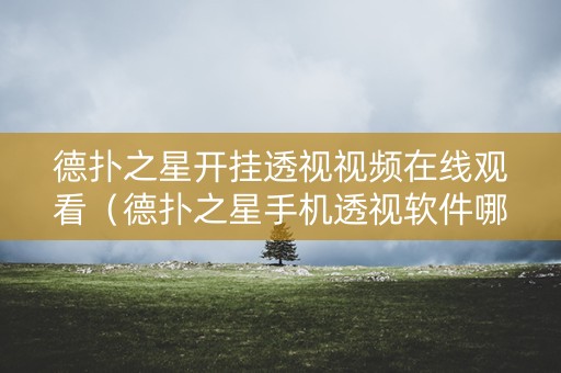德扑之星开挂透视视频在线观看（德扑之星手机透视软件哪里有）