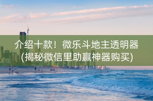 介绍十款！微乐斗地主透明器(揭秘微信里助赢神器购买)