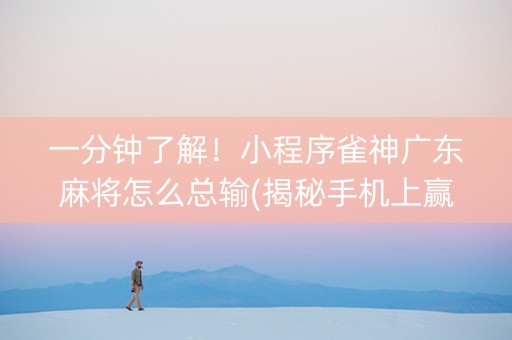 一分钟了解！小程序雀神广东麻将怎么总输(揭秘手机上赢的诀窍)