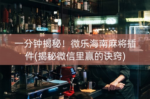 一分钟揭秘！微乐海南麻将插件(揭秘微信里赢的诀窍)