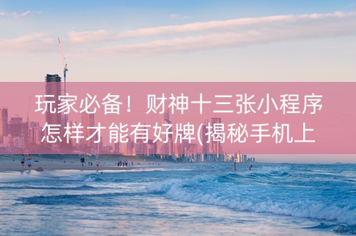玩家必备！财神十三张小程序怎样才能有好牌(揭秘手机上胡牌神器)