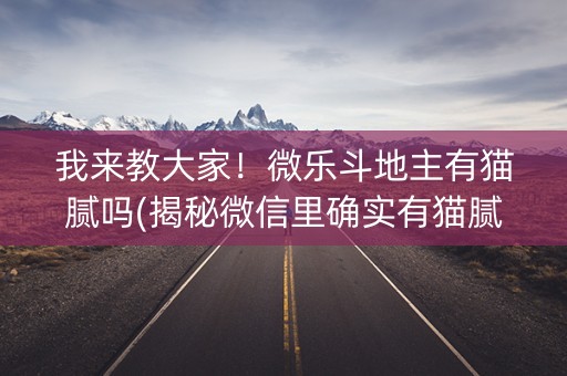 我来教大家！微乐斗地主有猫腻吗(揭秘微信里确实有猫腻)
