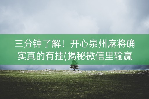 三分钟了解！开心泉州麻将确实真的有挂(揭秘微信里输赢规律)