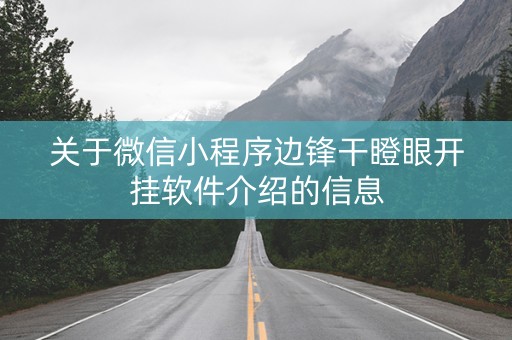 关于微信小程序边锋干瞪眼开挂软件介绍的信息