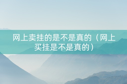 网上卖挂的是不是真的（网上买挂是不是真的）
