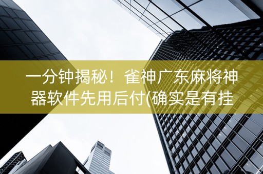 一分钟揭秘！雀神广东麻将神器软件先用后付(确实是有挂的)