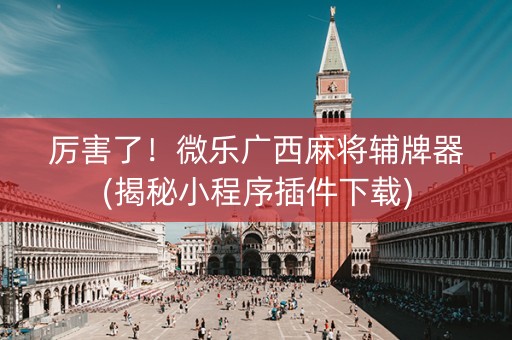 厉害了！微乐广西麻将辅牌器(揭秘小程序插件下载)