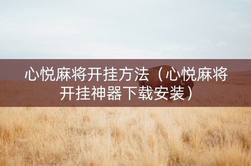 心悦麻将开挂方法（心悦麻将开挂神器下载安装）