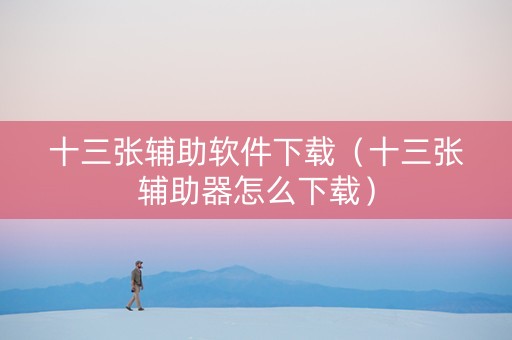 十三张辅助软件下载（十三张辅助器怎么下载）