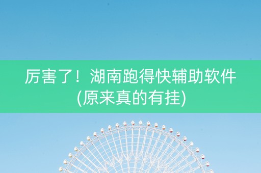 厉害了！湖南跑得快辅助软件(原来真的有挂)