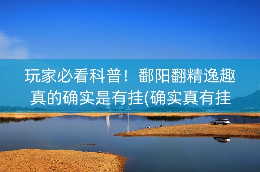 玩家必看科普！鄱阳翻精逸趣真的确实是有挂(确实真有挂)