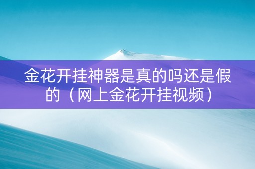 金花开挂神器是真的吗还是假的（网上金花开挂视频）