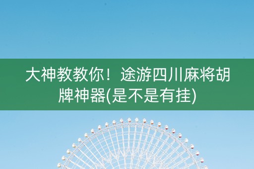 大神教教你！途游四川麻将胡牌神器(是不是有挂)