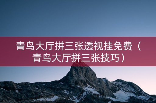 青鸟大厅拼三张透视挂免费（青鸟大厅拼三张技巧）