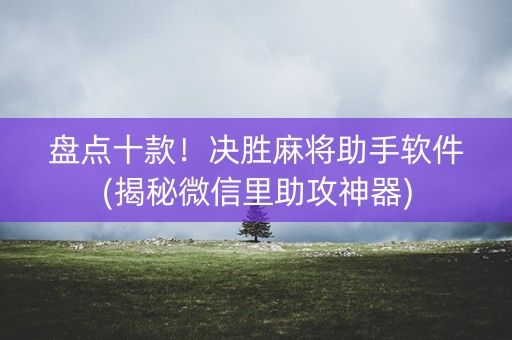 盘点十款！决胜麻将助手软件(揭秘微信里助攻神器)