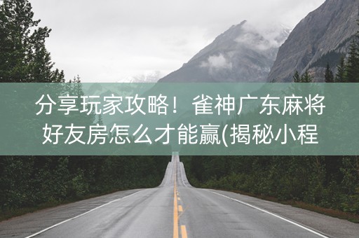 分享玩家攻略！雀神广东麻将好友房怎么才能赢(揭秘小程序自建房怎么赢)
