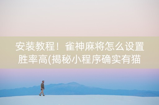 安装教程！雀神麻将怎么设置胜率高(揭秘小程序确实有猫腻)