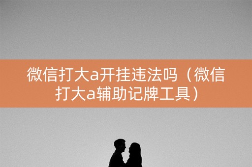 微信打大a开挂违法吗（微信打大a辅助记牌工具）