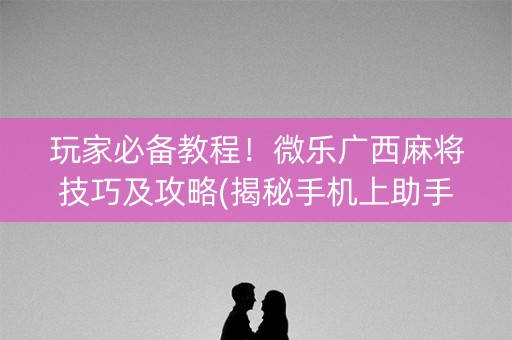 玩家必备教程！微乐广西麻将技巧及攻略(揭秘手机上助手软件)