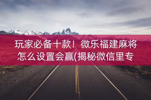 玩家必备十款！微乐福建麻将怎么设置会赢(揭秘微信里专用神器)